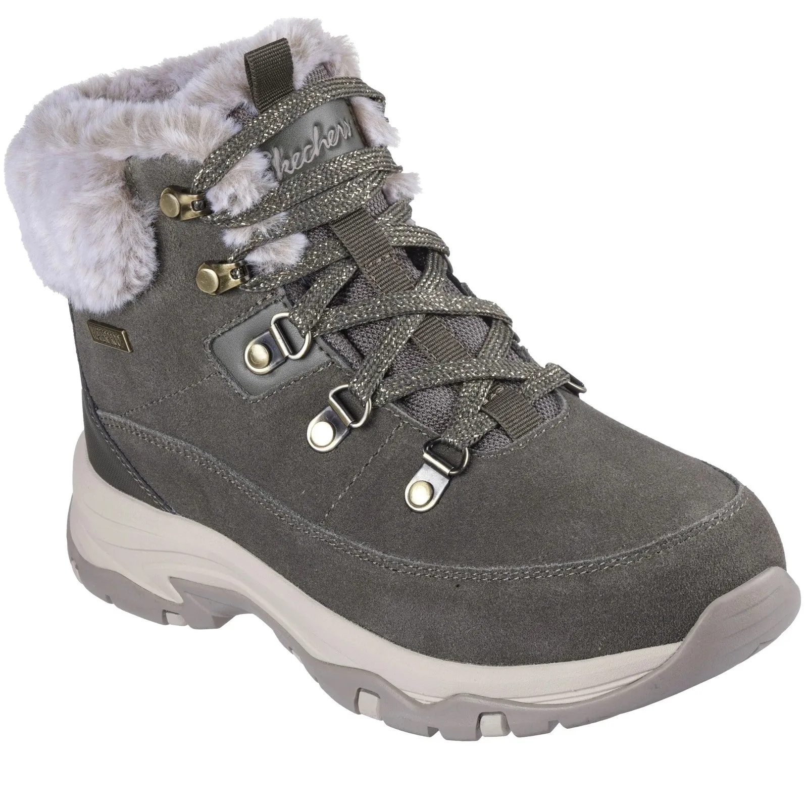 Skechers Womens Trego Snow Worries Waterproof Walking Hiking Snow Boots