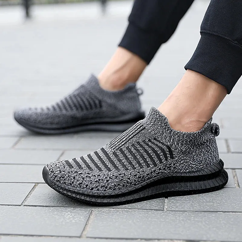 Slip-on Breathable Laceless Lightweight Anti-slip Walking Shoes
