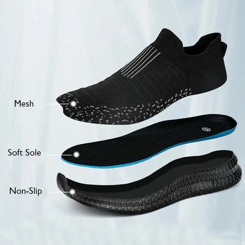 Slip-on Breathable Laceless Lightweight Anti-slip Walking Shoes