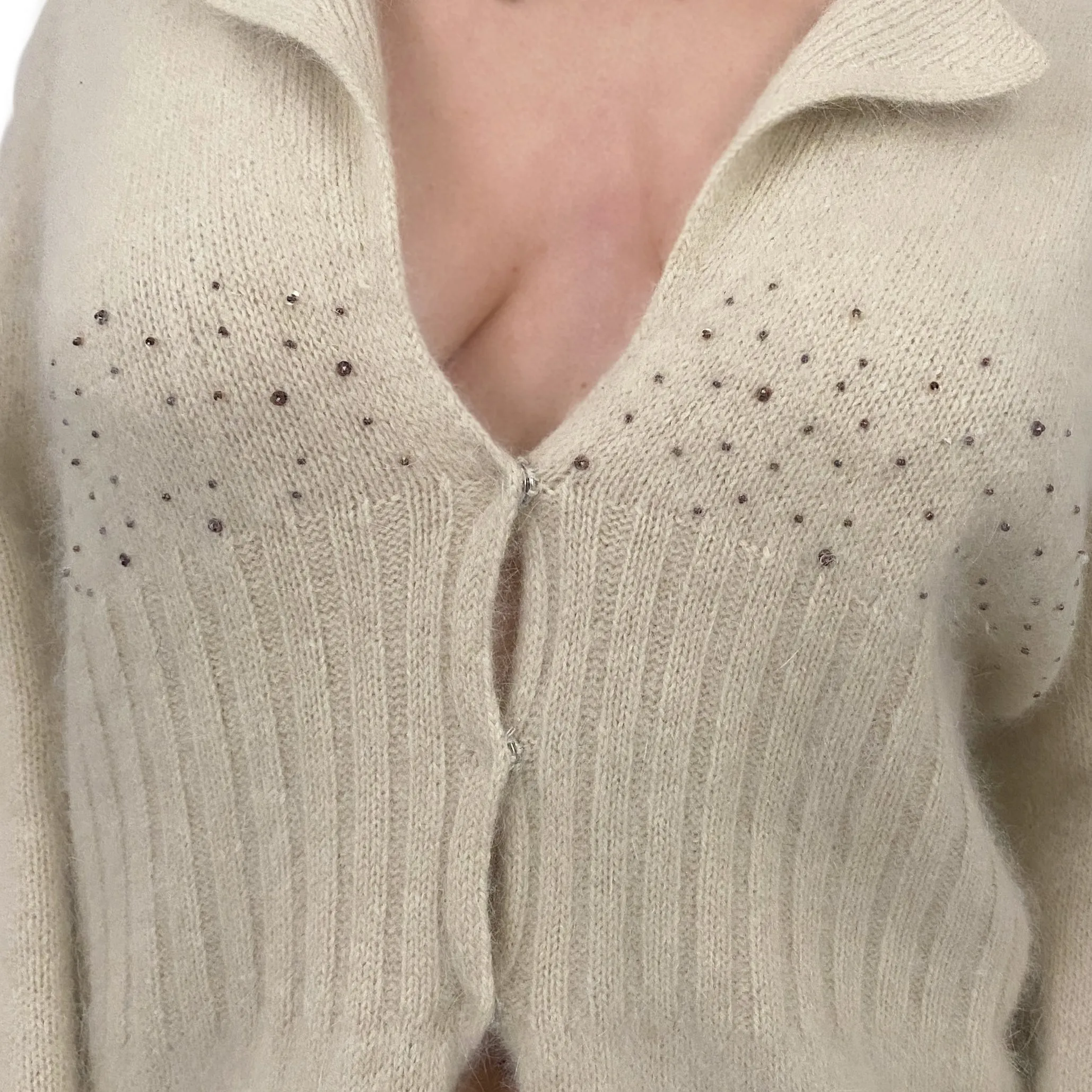 Soft Angora Beaded Duster (L)