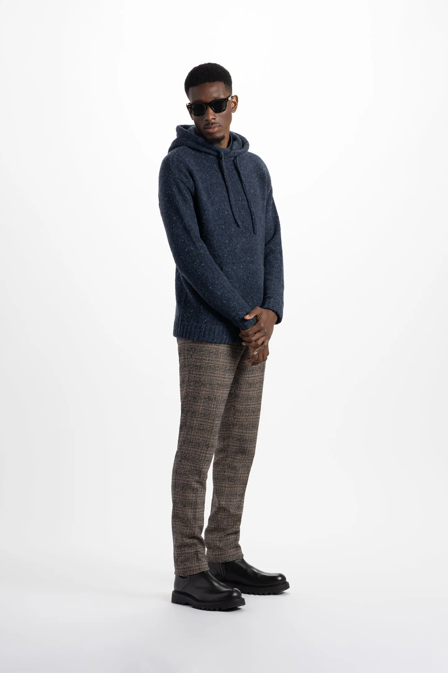 Soft Cloth Sweater Hoodie in Tweed - Fisherman