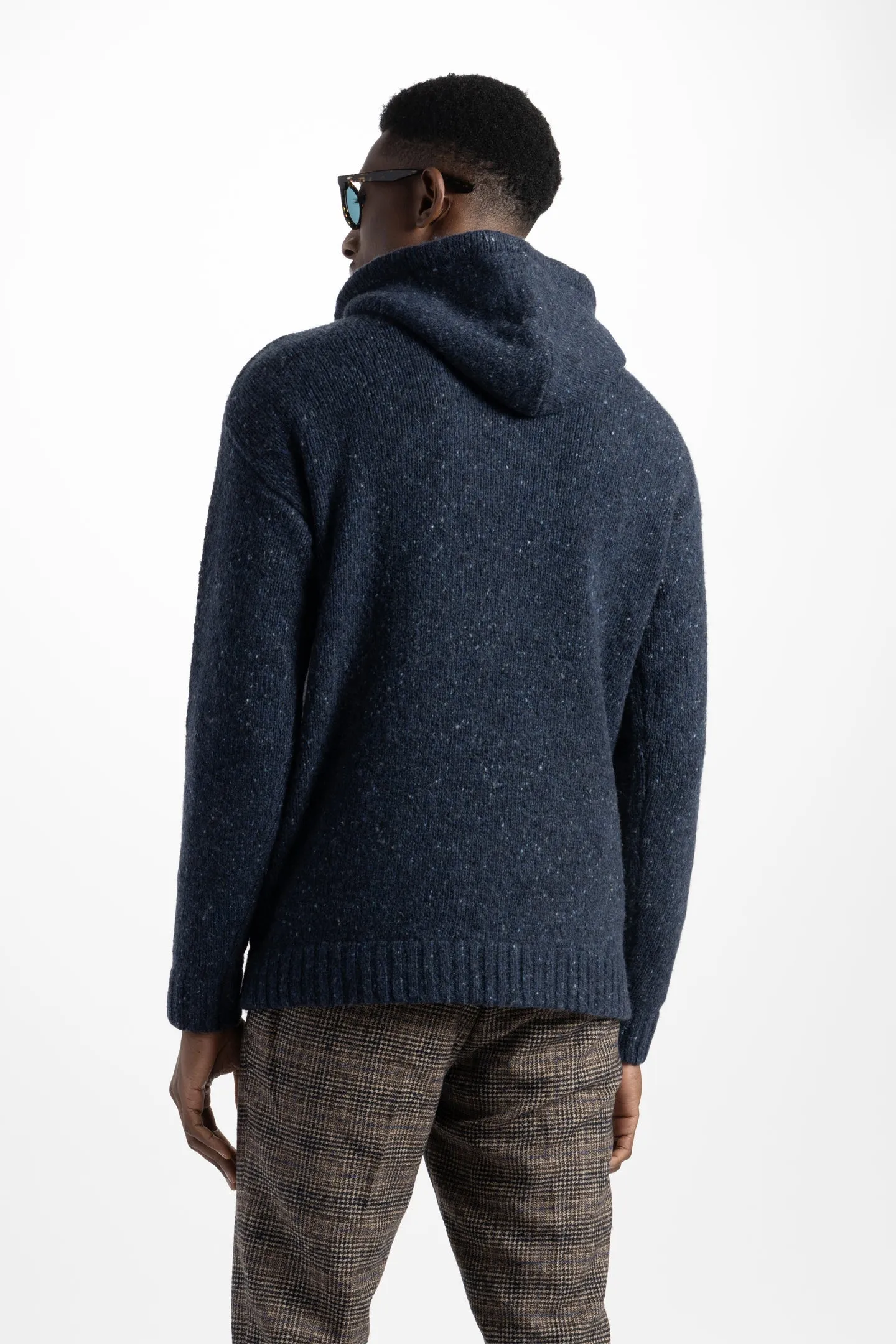 Soft Cloth Sweater Hoodie in Tweed - Fisherman