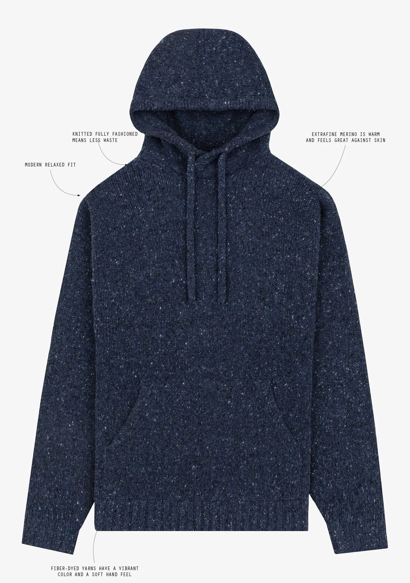 Soft Cloth Sweater Hoodie in Tweed - Fisherman