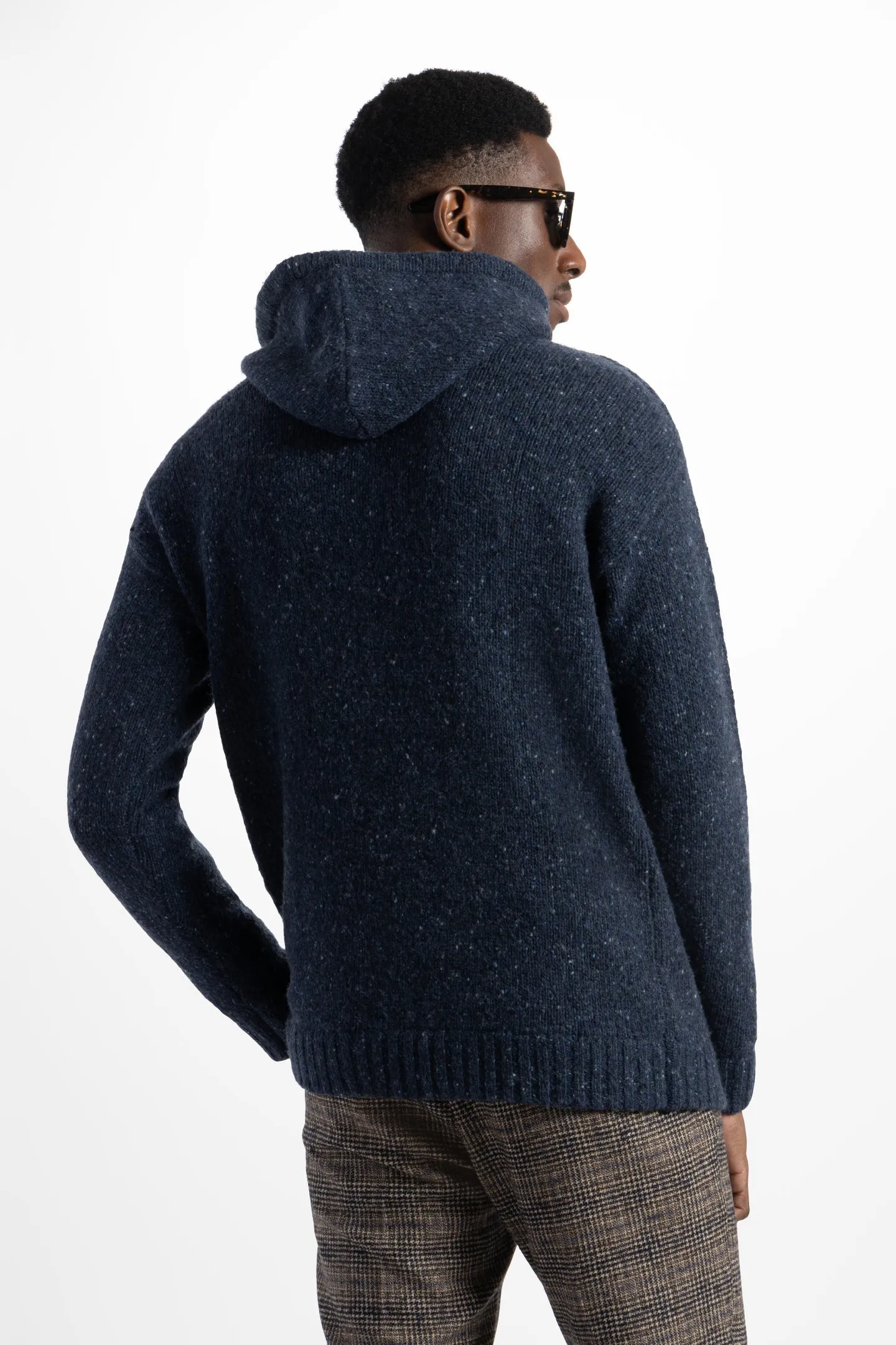 Soft Cloth Sweater Hoodie in Tweed - Fisherman