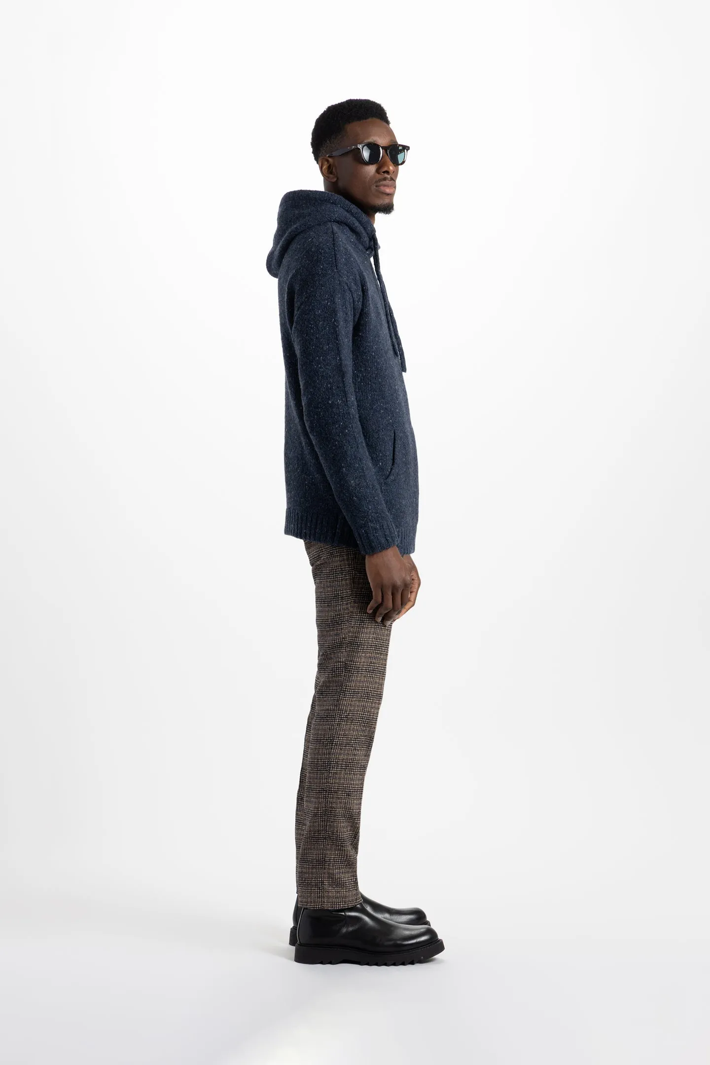 Soft Cloth Sweater Hoodie in Tweed - Fisherman