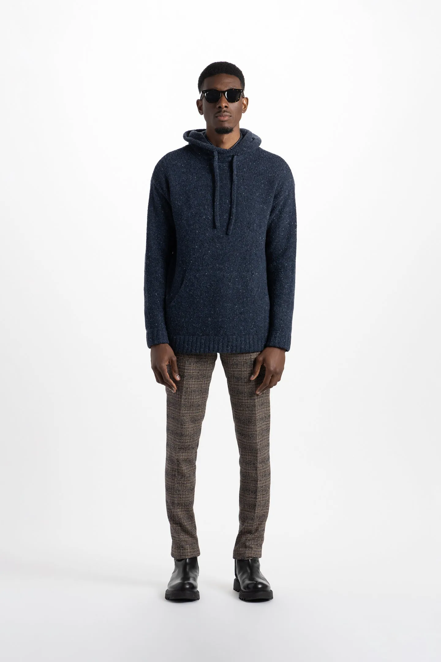 Soft Cloth Sweater Hoodie in Tweed - Fisherman