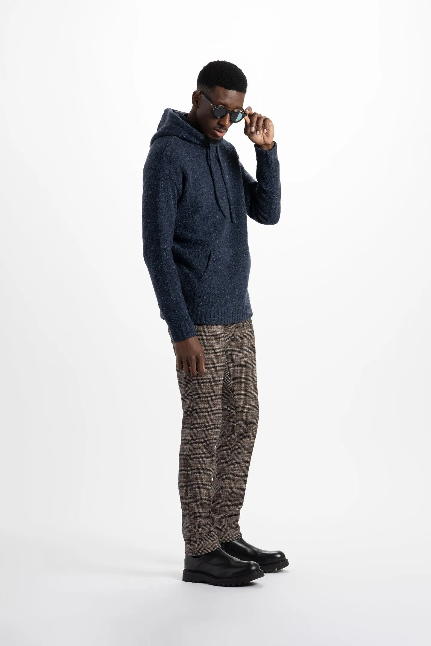 Soft Cloth Sweater Hoodie in Tweed - Fisherman