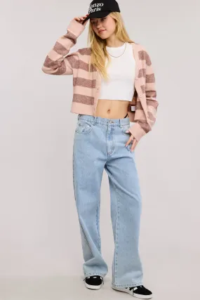 SOFT KNIT STRIPE CARDIGAN