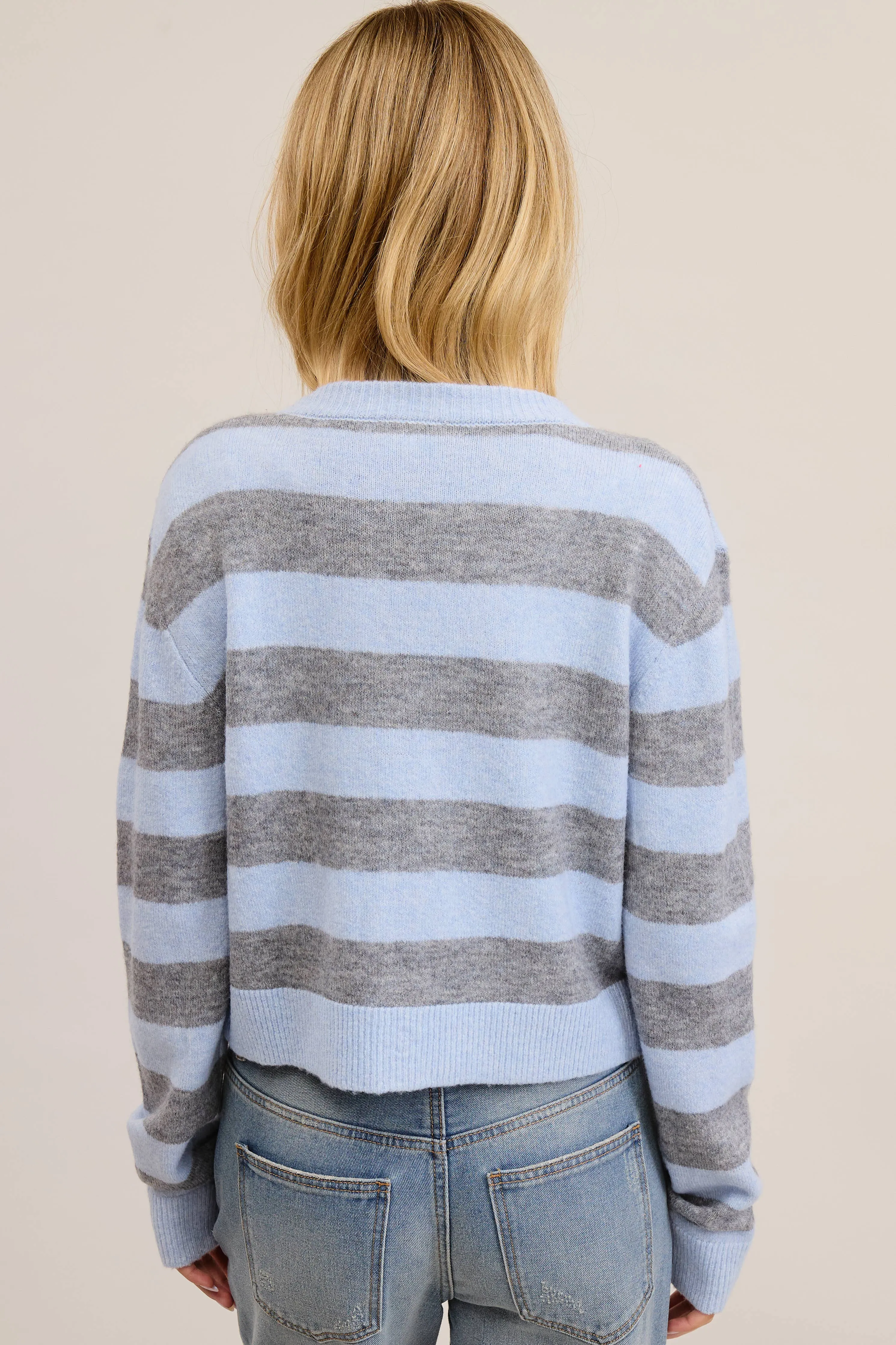 SOFT KNIT STRIPE CARDIGAN