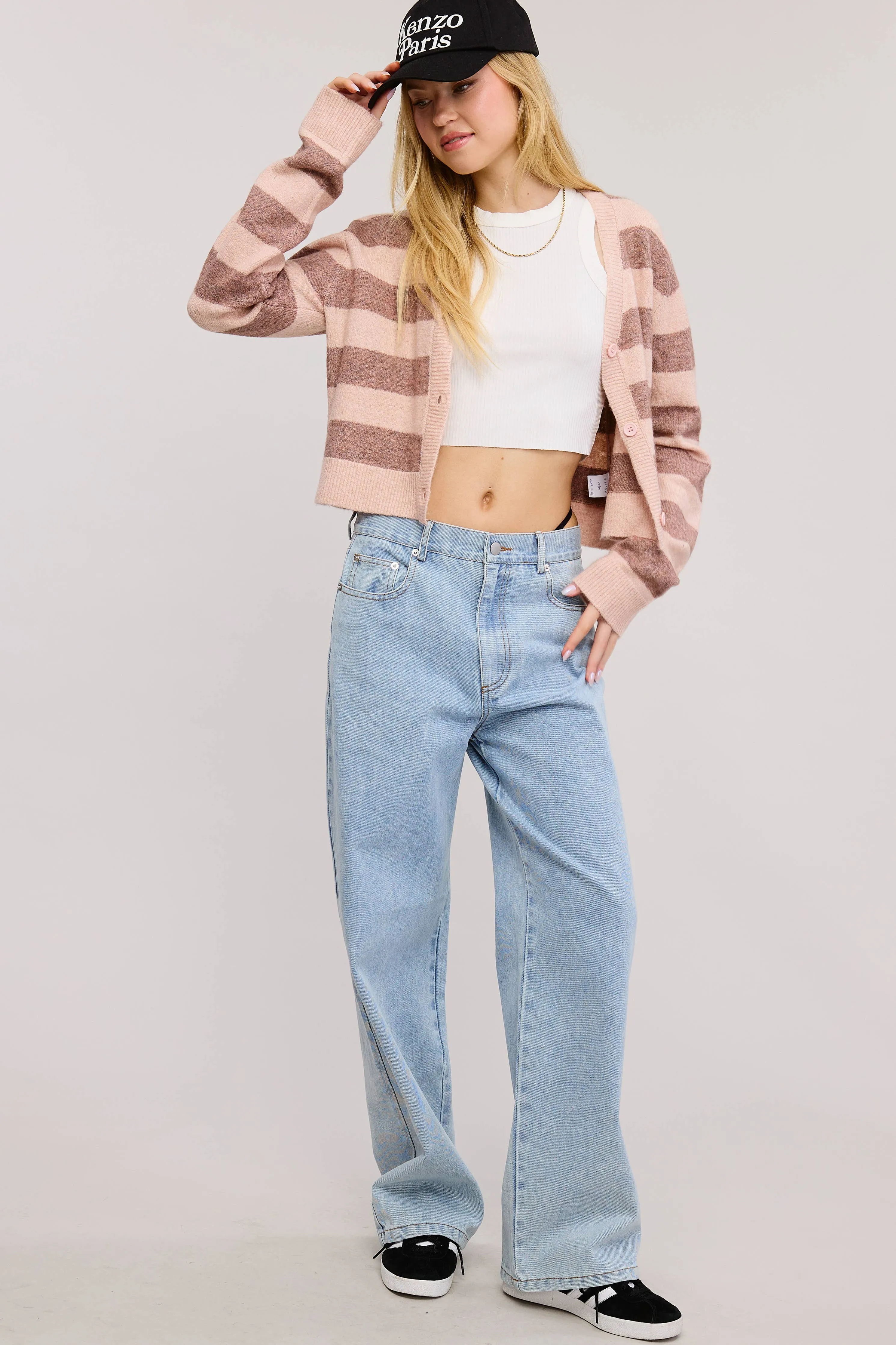 SOFT KNIT STRIPE CARDIGAN