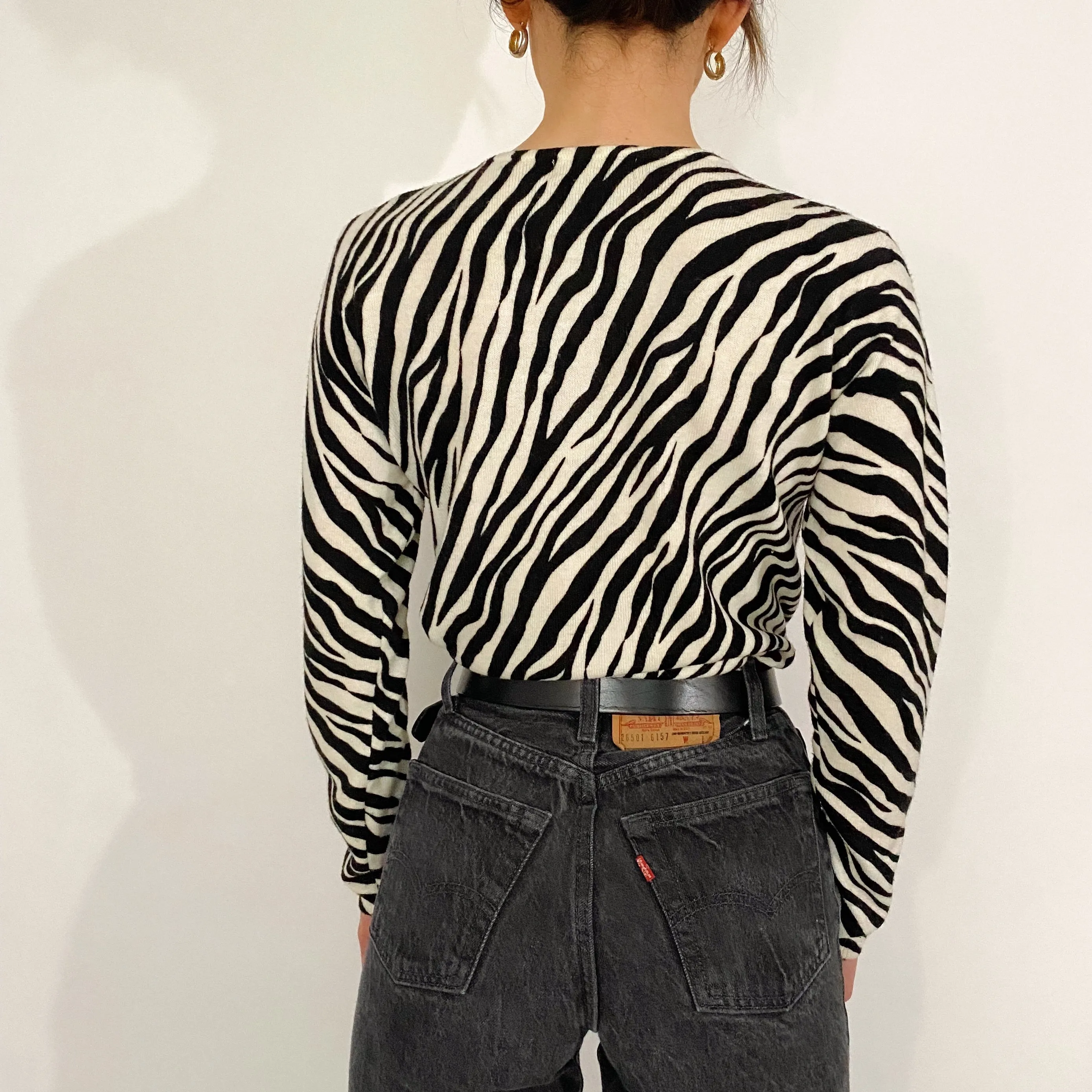 soft zebra cardi - medium
