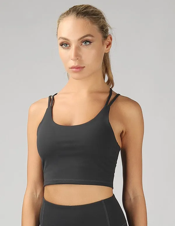 Split Shoulder Strap Crop Top.  **This item has free shipping.**