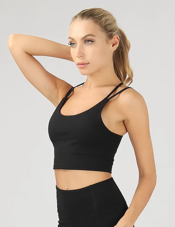 Split Shoulder Strap Crop Top.  **This item has free shipping.**