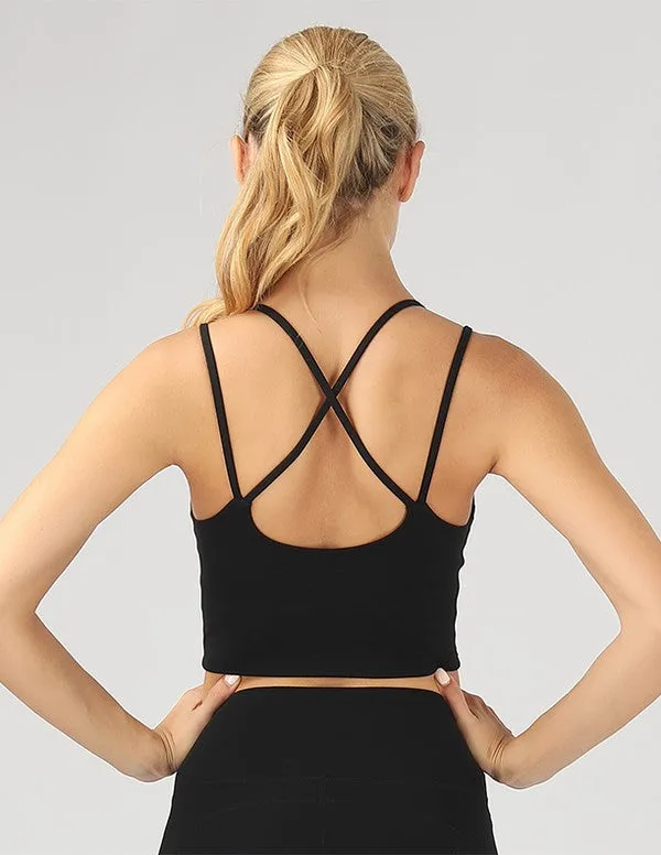 Split Shoulder Strap Crop Top.  **This item has free shipping.**