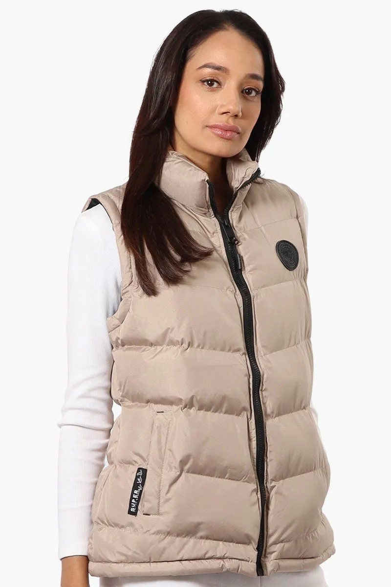 Super Triple Goose Solid Bubble Vest - Beige