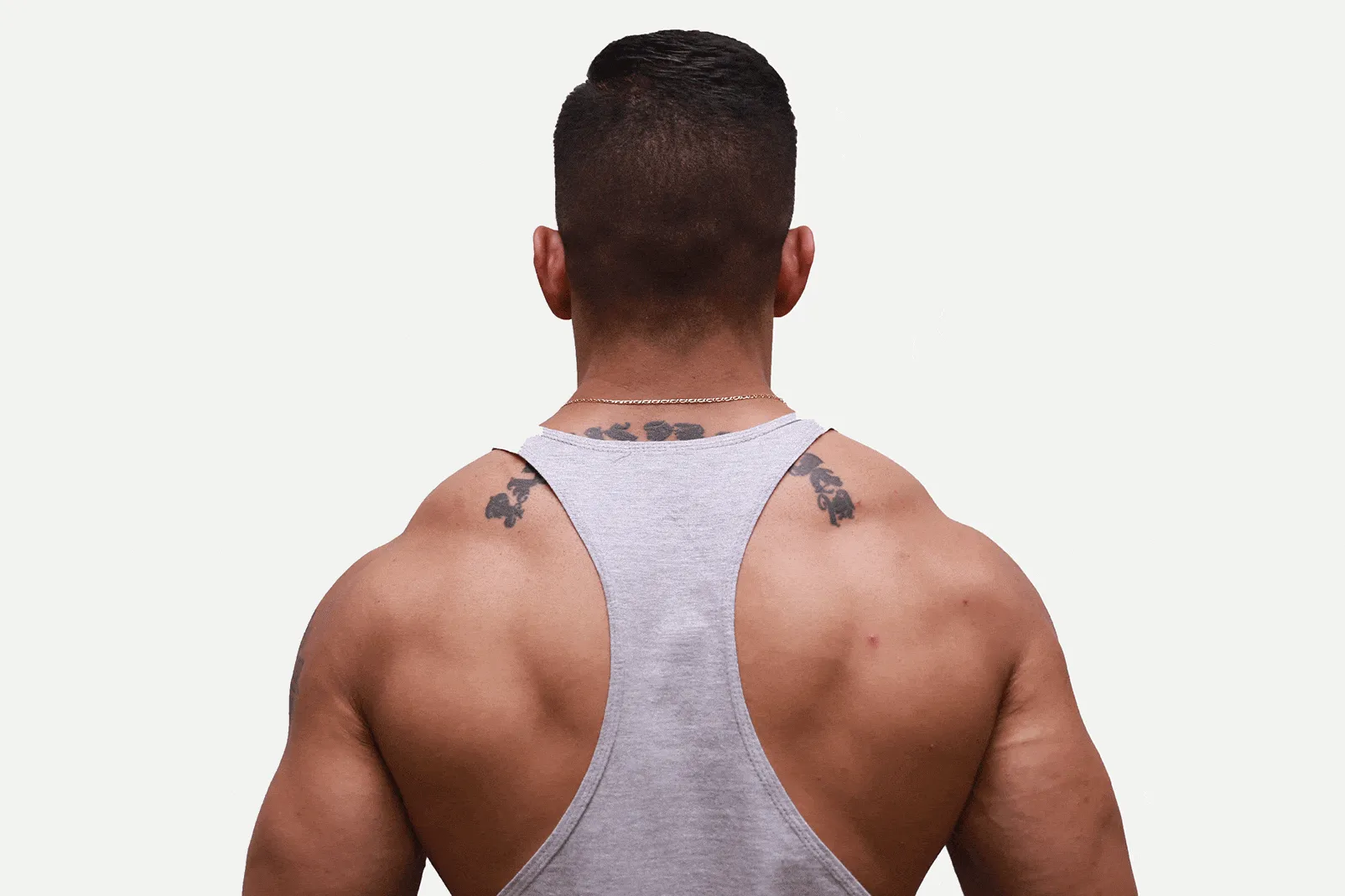 T-Back Tank - Blue on Grey