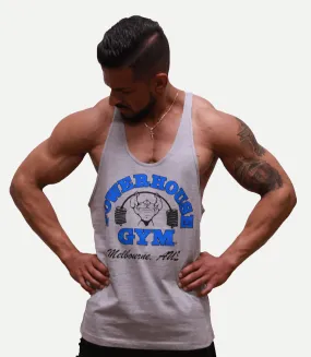 T-Back Tank - Blue on Grey