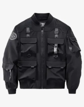 TactiFusion Multi-Pocket Techwear Bomber - Tactical Jacket Men Functional Multi Pockets Coats Windbreaker  Streetwear
