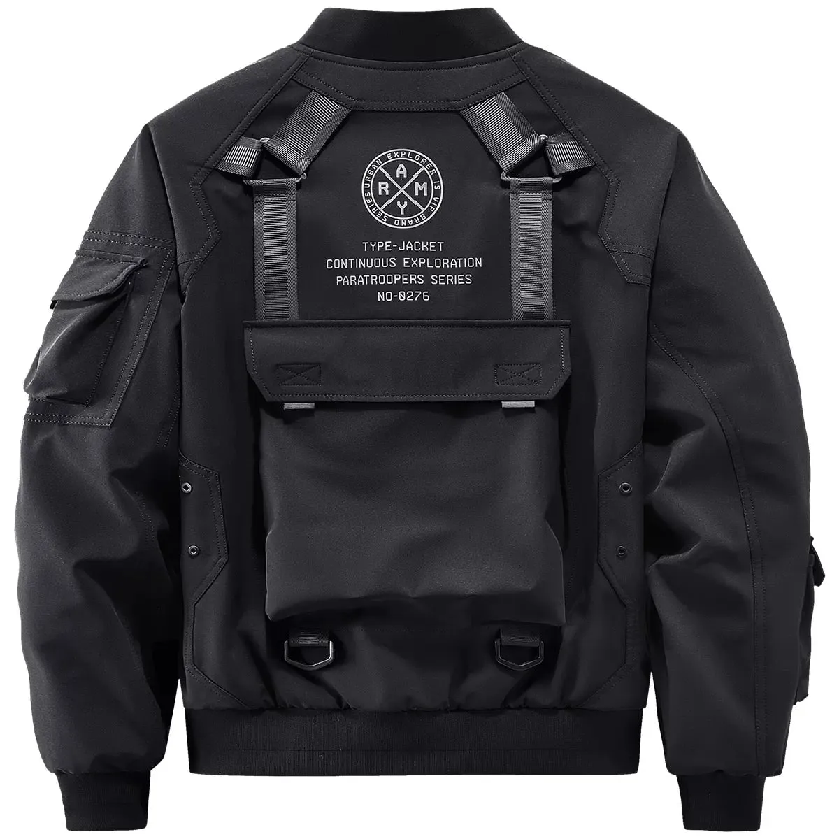 TactiFusion Multi-Pocket Techwear Bomber - Tactical Jacket Men Functional Multi Pockets Coats Windbreaker  Streetwear