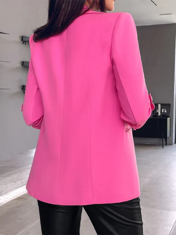 Tailored Open-Front 3/4 Sleeve Blazer for Office