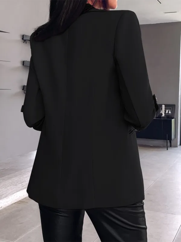 Tailored Open-Front 3/4 Sleeve Blazer for Office
