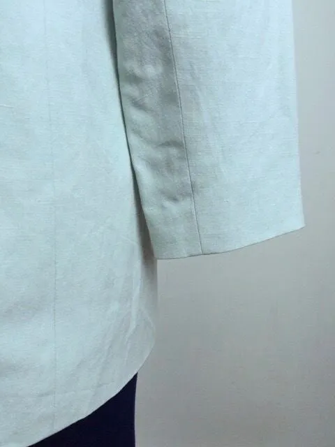 Talbots Size 14 Pale Mint Green Silk Linen Blazer
