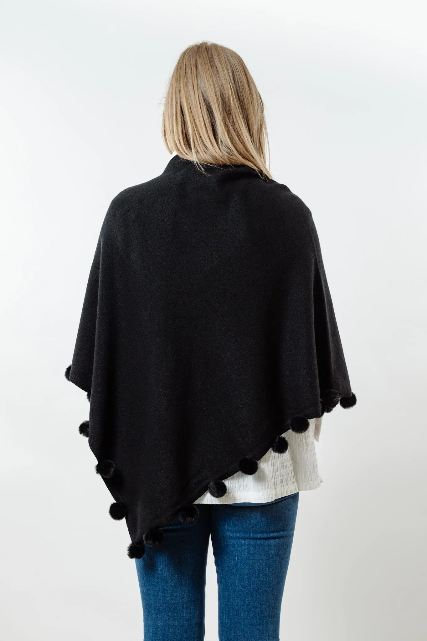 The Rixey Fur Ball Pompom Poncho