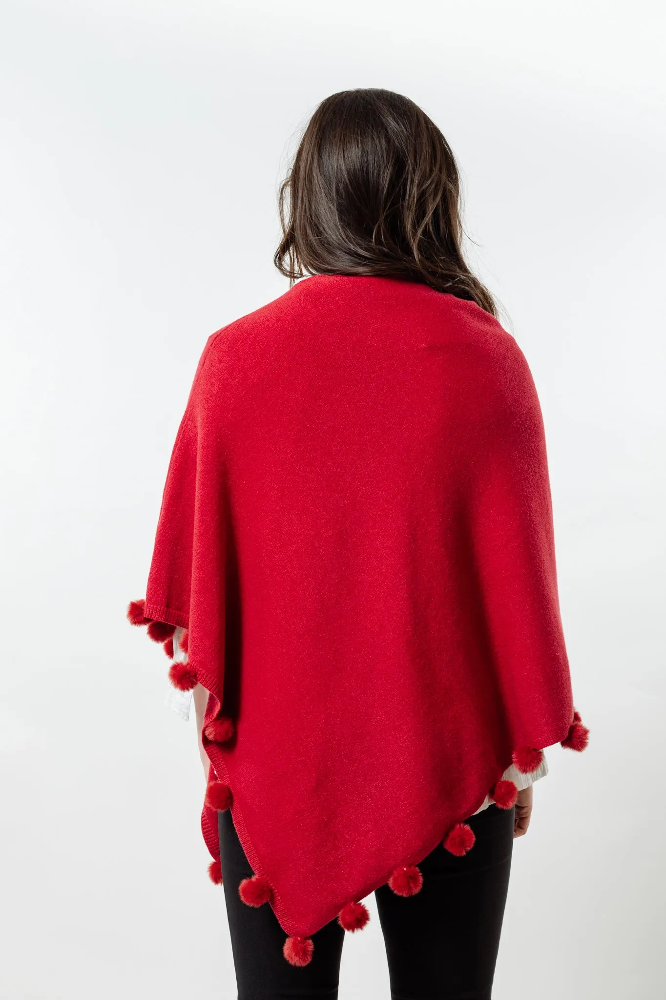 The Rixey Fur Ball Pompom Poncho