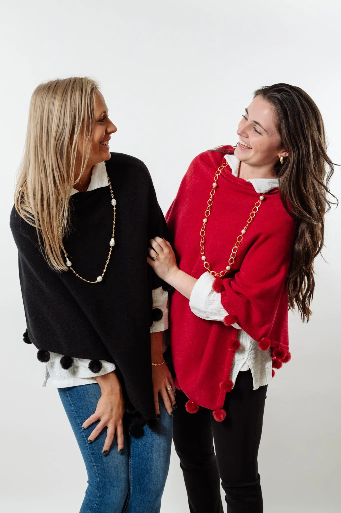 The Rixey Fur Ball Pompom Poncho