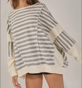 The Striped Oversized Lightweight Crewneck