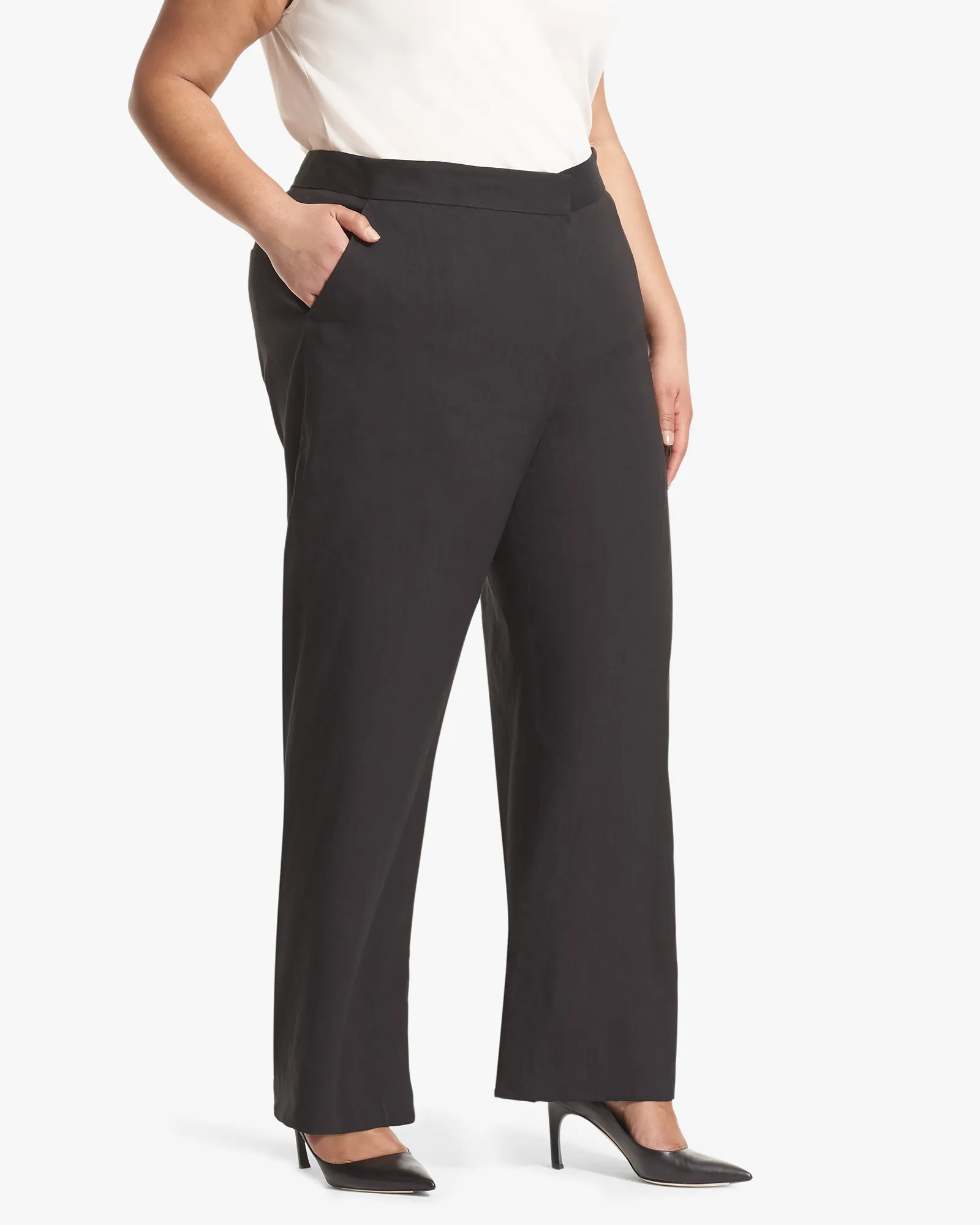 Tinsley Linen-Blend Trouser | Black