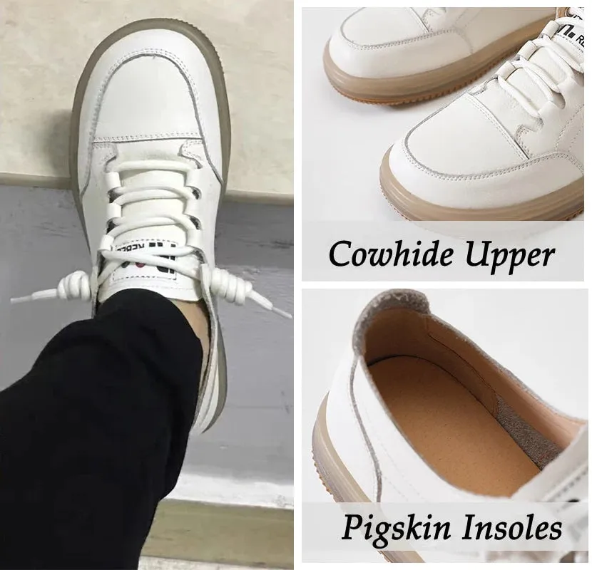 Women Genuine Leather Casual Flat Shoes