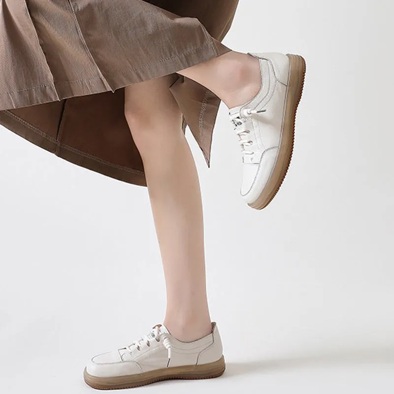 Women Genuine Leather Casual Flat Shoes
