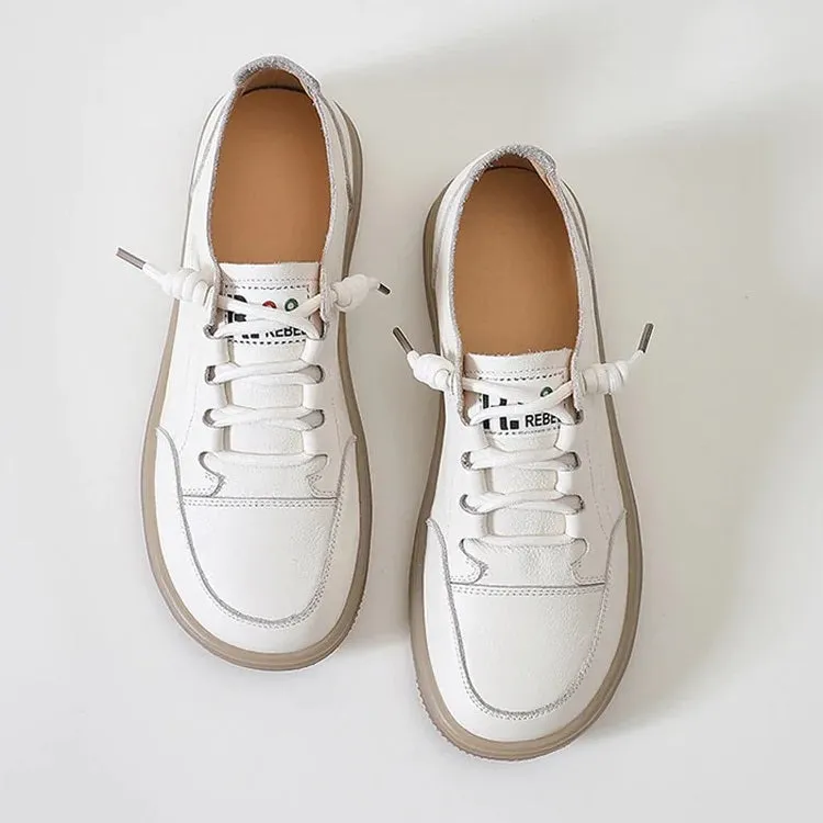 Women Genuine Leather Casual Flat Shoes