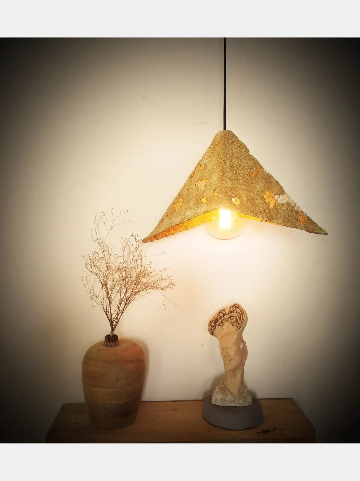 Yellow Mesh Pendant Lamp
